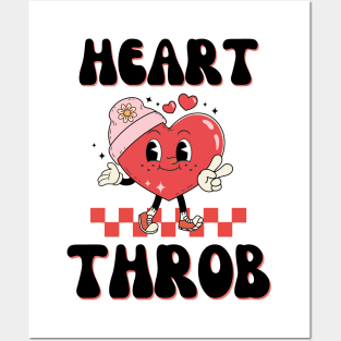 Retro Heart Throb happy Heart Valentines Day Girl boy women Posters and Art